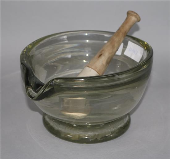 A glass pestle and mortar